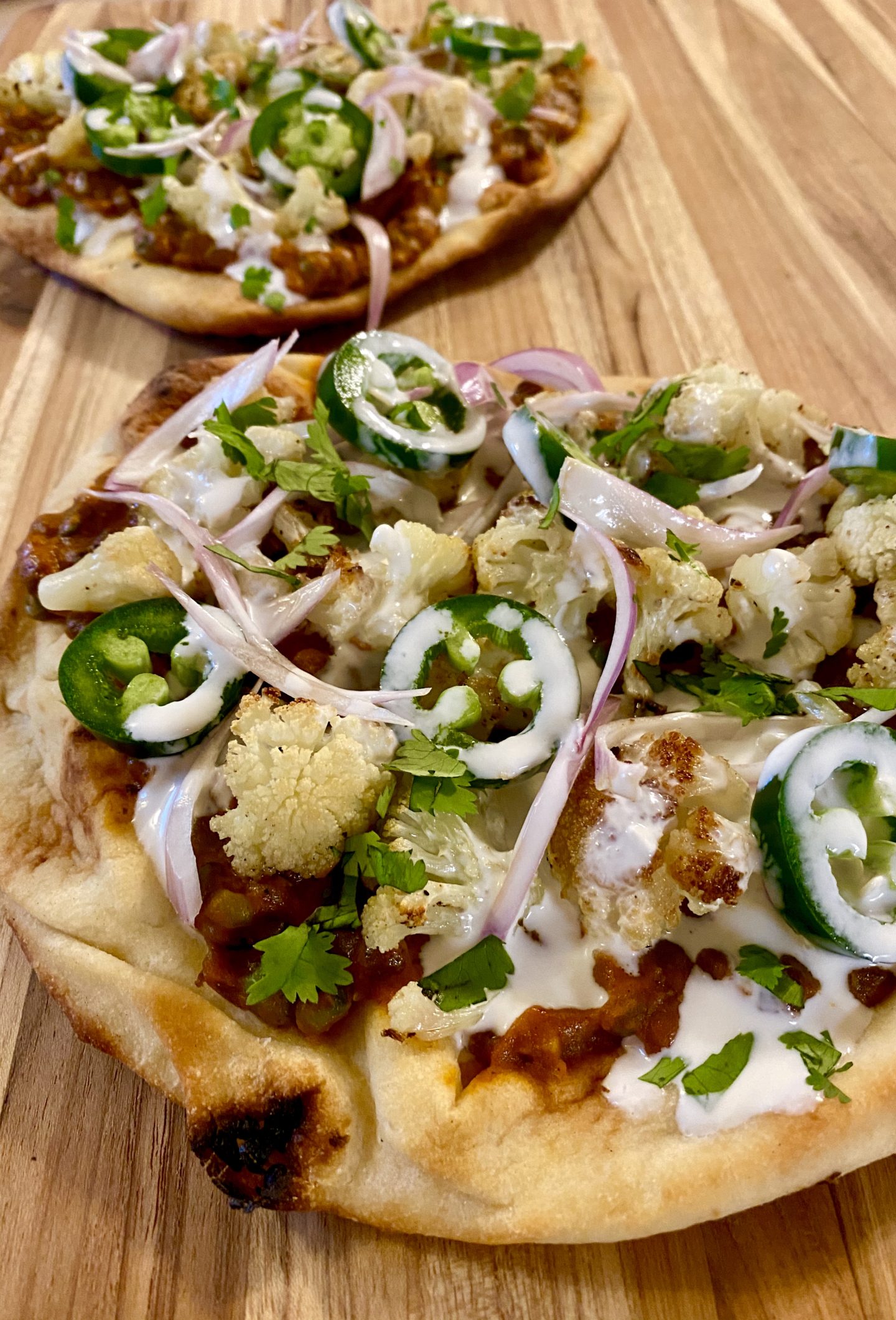 Indian Spiced Lentil & Roasted Cauliflower Flatbread Recipe